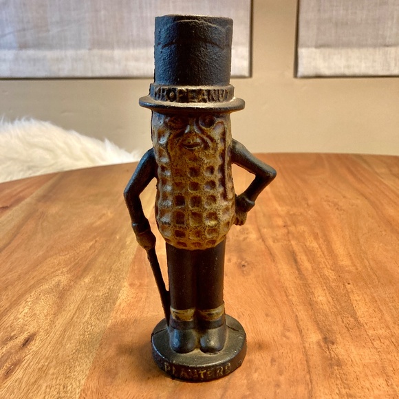 RARE! Vintage Cast Iron Mr Peanut Coin Piggy Bank-Almost 8" height - Picture 2 of 9
